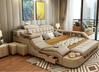 Multifunction Beds Luxury Leather Bed Upholstery Modern Hotel Massage Function new