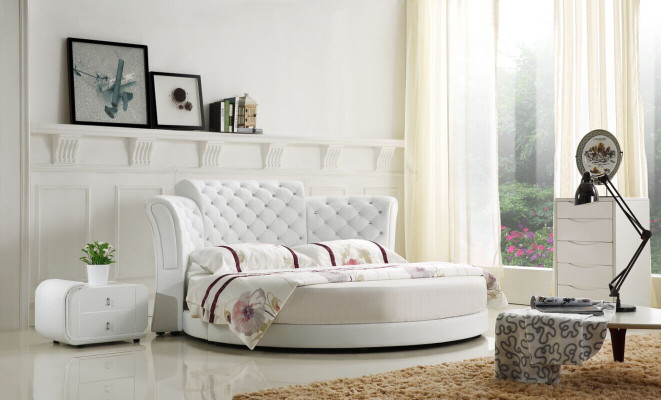 Chesterfield Round Bed Furniture Upholstery Beds Bedroom Furniture Leather Bed Hotel