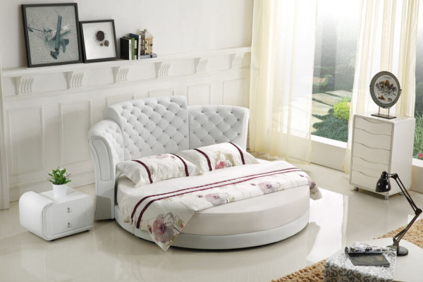 Chesterfield Round Bed Furniture Upholstery Beds Bedroom Furniture Leather Bed Hotel