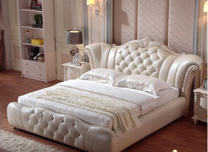 Design Chesterfield Bed Textile Velvet Upholstery Hotel Leather Beds Bedroom