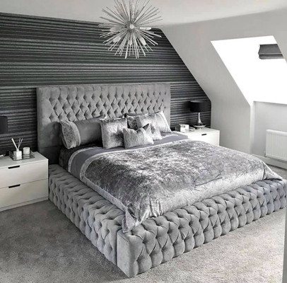 Double Beds Marriage Sleep Room Leather Hotel new Bed Upholstery Design Luxury Metal