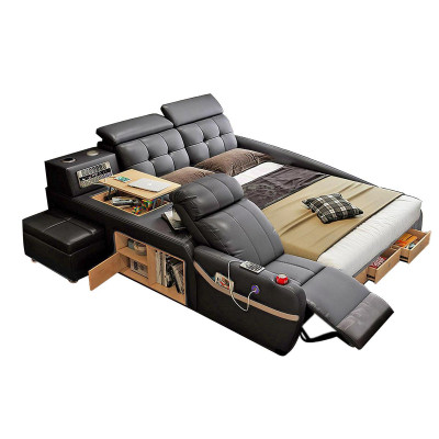 Multifunction Deluxe Beds Massage Function Bed Hotel Upholstery Led usb Radio