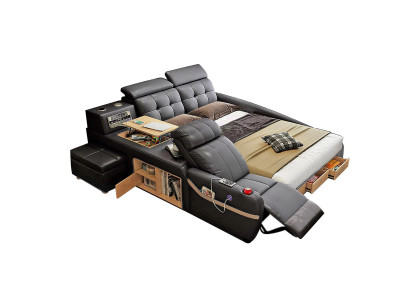 Multifunction Deluxe Beds Massage Function Bed Hotel Upholstery Led usb Radio