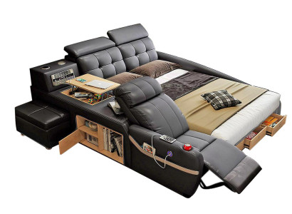 Multifunction Deluxe Beds Massage Function Bed Hotel Upholstery Led usb Radio