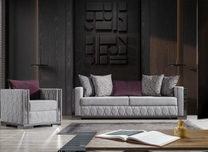 Silver sofa set couch seat cushion sofa set 3+1 seater couches