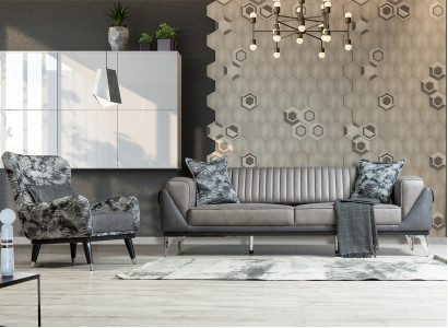 Sofa Suite 3+1 Seater Living room Suite Sofa Armchair Sofa new Grey