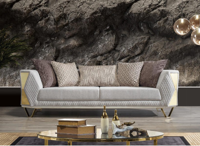 Fancy Sofa Living room Three Seater Couch Upholstery Furniture Fabric Set of 3
