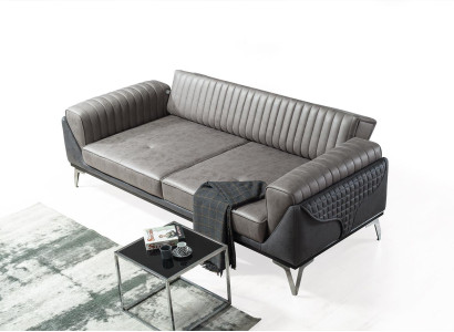 Sofa 3 Seater Couch Wood Furniture Sofas Couch Wood Leather Imitation 240cm
