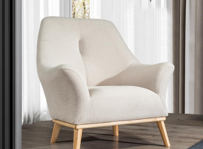 Relax Club Armchair 1 Seater White Living room Luxury Design Furniture Textile