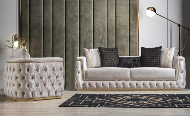 Armchair Seat Modern Design Living room Upholstery Metal with Textile