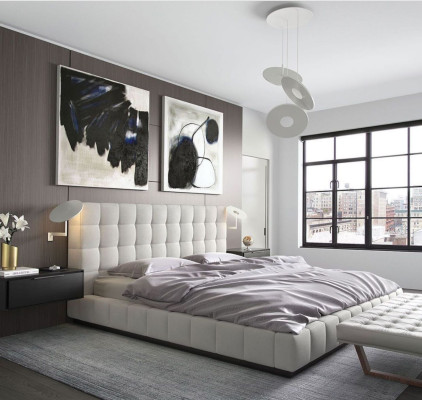 Modern Frame Luxury Sleep Room Beds Hotel Design Leather Bed