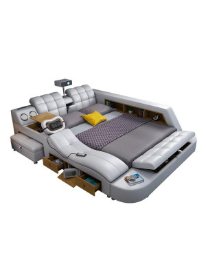 Bed Multifunction Beds tv projector usb led massage function hotel luxury