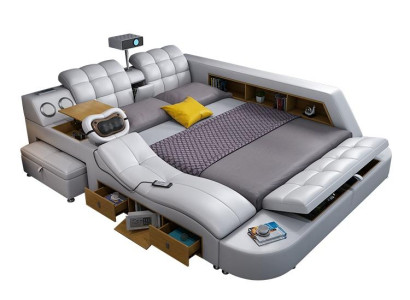 Multifunction Deluxe Beds Massage Bed Hotel Upholstery Led usb Radio