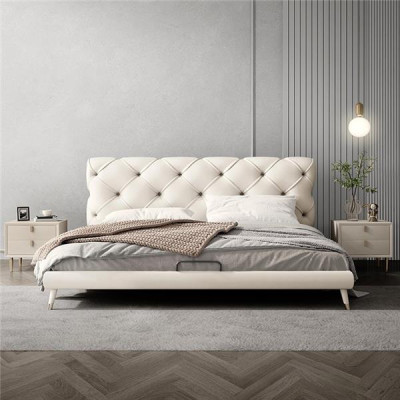 Beds 180x200cm Sleep Room Textile Fabric Bed Chesterfield Design Luxury