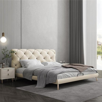 Beds 180x200cm Sleep Room Textile Fabric Bed Chesterfield Design Luxury