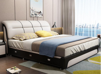 Beds Upholstery Textile Modern Wood Bedroom new Double bed Chester bed