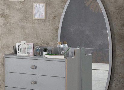 Chest of drawers with Mirror Wood Chests of drawers Furniture Wardrobe Bedroom Gray new