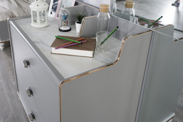 Chest of drawers with Mirror Wood Chests of drawers Furniture Wardrobe Bedroom Gray new