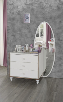 Chest of drawers with Mirror Furniture Modern Chest of drawers Wood Youth Room White new