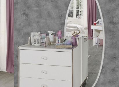 Chest of drawers with Mirror Furniture Modern Chest of drawers Wood Youth Room White new