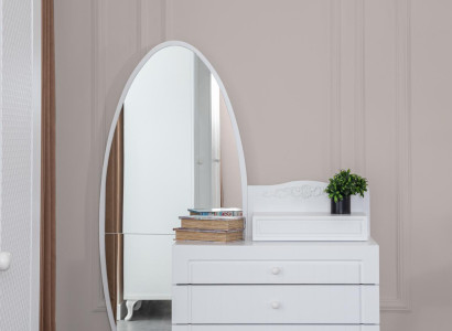 Chest of drawers with Mirror Youth Room Furniture Design new Wood White Color