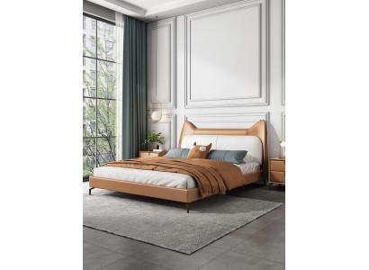 Modern Hotel Leather Fabric Double bed 160x200cm Designer Bed Double