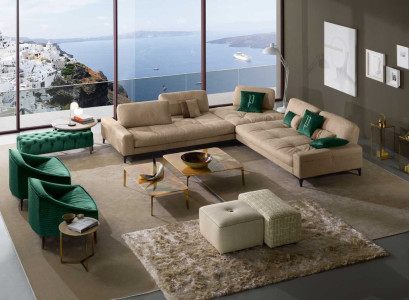 Leather L-shape Luxury Sofas Sofas Corner Corner sofa Couch Italian Furniture