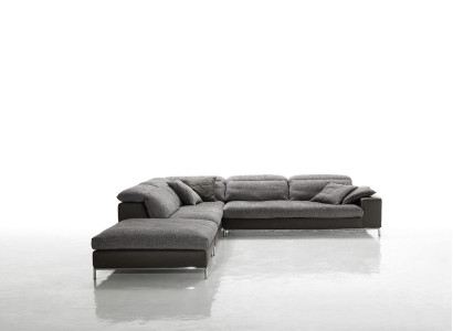 Design Corner sofa L-shape Textile Couch Prianera Modern Sofas Upholstery Gray new