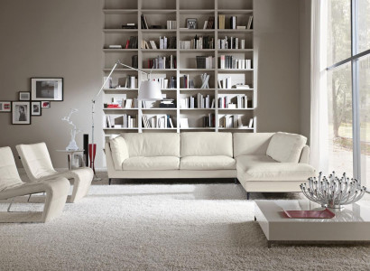 Prianera Couch Corner sofa Living room Design Leather Modern L-shape