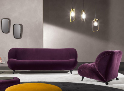 Group Set Sofa set 3+1 Seater 2pcs. Furniture Sofas Armchair Luxury Seat Purple new