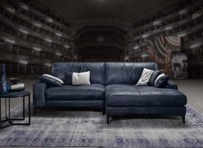 Corner sofa Sofa Living room Sofas Leather Luxury L-shape Style Modern Furniture Blue new