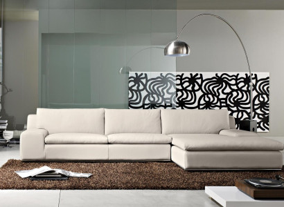 Corner sofa Living room Sleep Sofa Couches Couch White L-shape Leather Furniture PRIANERA