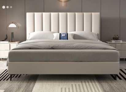 Design Wood Leather Beds 180x200cm Furniture Bedroom Hotel Beds