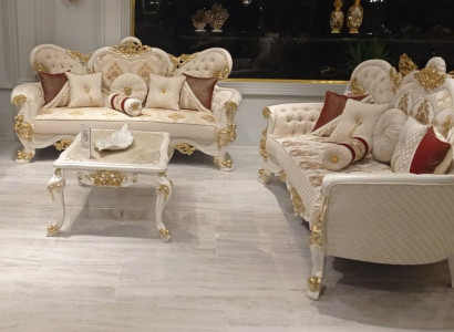Luxury Sofa set 3+3 Seater Sofa Sofas Armchair Seat Fabric Baroque Group Baroque