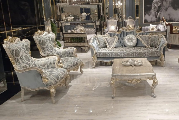 Sofa set 3+1+1 Seater Coffee table Luxury Sofa Armchair Sofas Fabric Couch Table