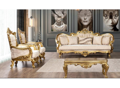 Couch Suite Sofa set 3+1+1 Seater Armchair Sofas Set Fabric Sofa Baroque new