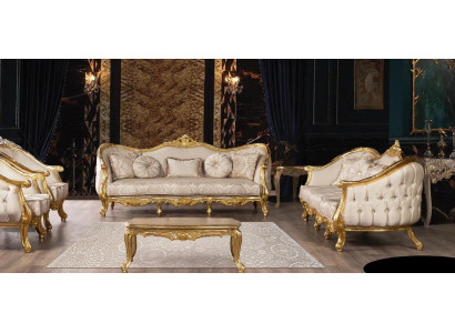 Sofa set 3+3 Seater Sofa Sofas Armchair Seat Suite Fabric Living room Baroque