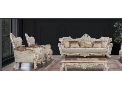 Sofa Sofas Armchair Seat Sofa set 3+1+1 Seater Suite Set Fabric Baroque Style