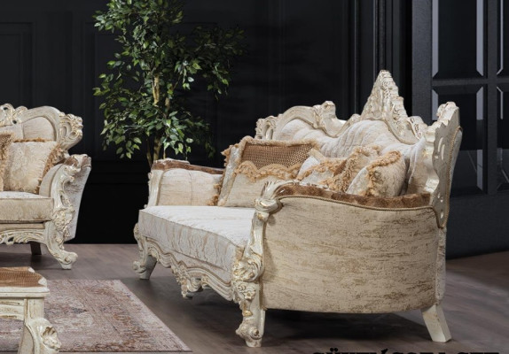 Sofa Sofas Armchair Seat Sofa set 3+1+1 Seater Suite Set Fabric Baroque Style