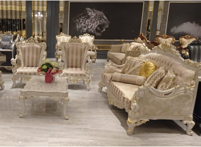 Suite Sofa Armchair Sofa set 3+1+1 Seater Sofas Set Upholstered Set Baroque