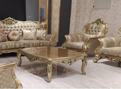 Luxury Suite Sofa set 3+1+1 Seater Sofa Fabric Sofas Classic Baroque new