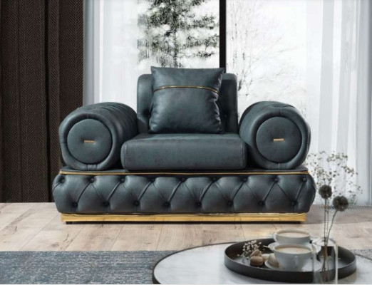 Sofa set 3+3+1 Seater Suite Sofa Armchair Sofas Leather Luxury Chesterfield