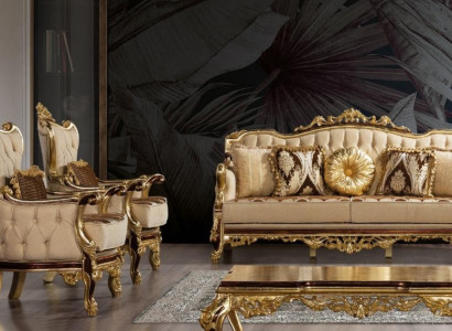 Suite Sofa set 3+1+1 Seat Sofa Sofas Armchair Luxury Set Design Baroque Couch