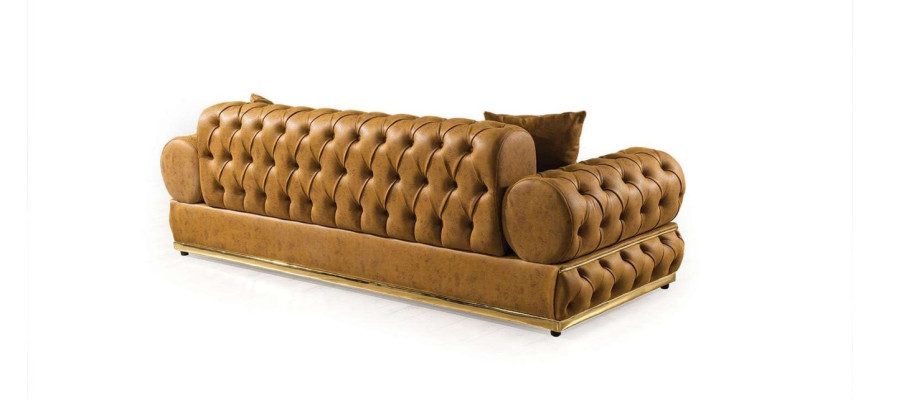 Luxury Chesterfield Sofa set 3+3+1 Seater Suite Sofa Armchair Sofas Leather
