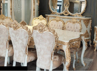 Classic r Chair set with ornate gilded carvings