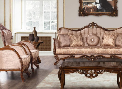 Suite Sofa Sofa set 3+1+1 Seater Armchair Sofas Set Fabric Baroque Seat Luxury