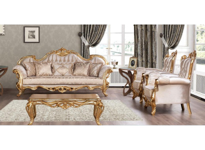 Sofa set 3+1+1 Seater Sofa Armchair Sofas Seat Suite Group Fabric Baroque