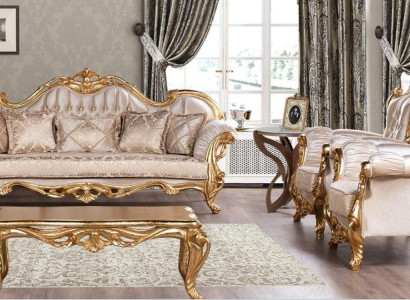 Sofa set 3+1+1 Seater Sofa Armchair Sofas Seat Suite Group Fabric Baroque