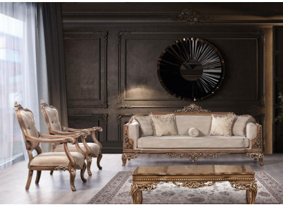 Suite Sofa Armchair Sofa set 3+1+1 Seater Luxury Group Baroque Rococo Furniture