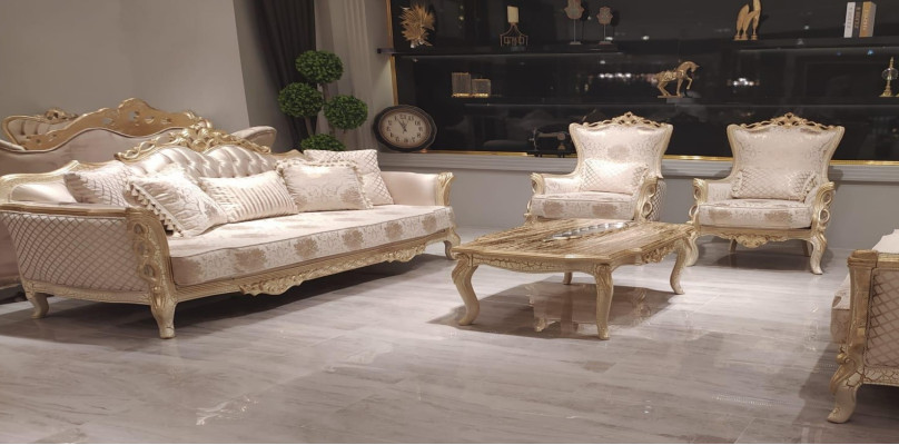 Sofa Armchair Sofas Sofa set 3+1+1 Seater Suite Luxury Baroque Living room new